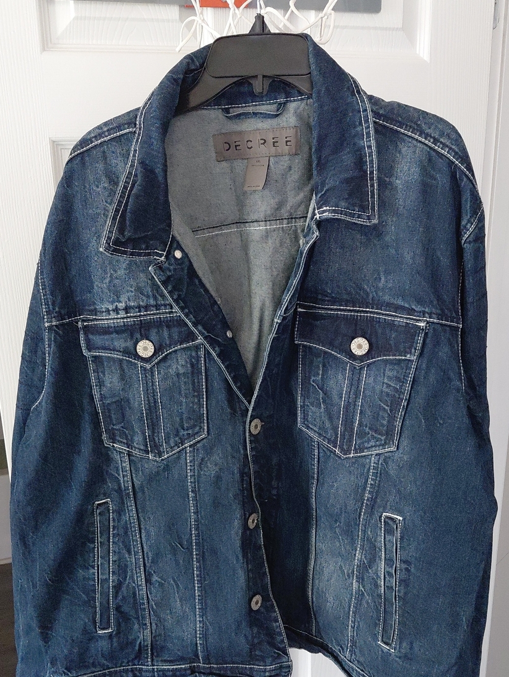 Decree Men's Washed Blue Denim Jacket
